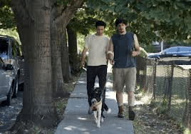 Ray and Adam with dog